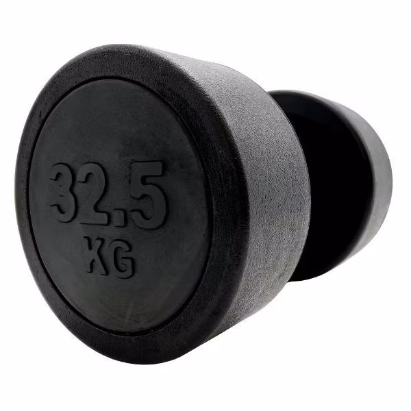Гантель UnixFit профессиональная / PRO круглая обрезиненная 32,5 кг, металлическая спортивная гантель неразборная, 1 шт.