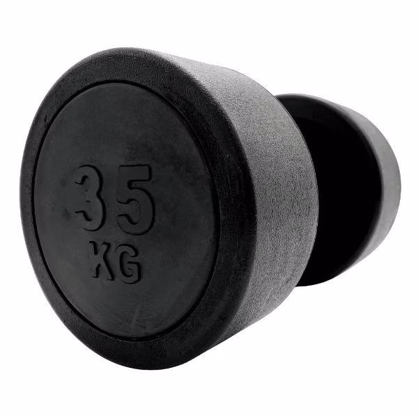 Гантель UnixFit профессиональная / PRO круглая обрезиненная 35 кг, металлическая спортивная гантель неразборная, 1 шт.