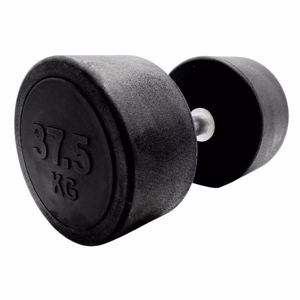 Гантель UnixFit профессиональная / PRO круглая обрезиненная 37,5 кг, металлическая спортивная гантель неразборная, 1 шт.