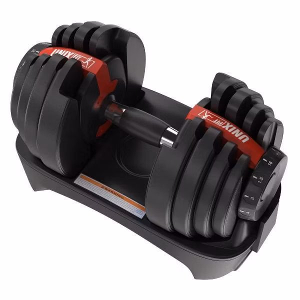 Гантель разборная регулируемая для силовых тренировок UnixFit 16 кг, черный
