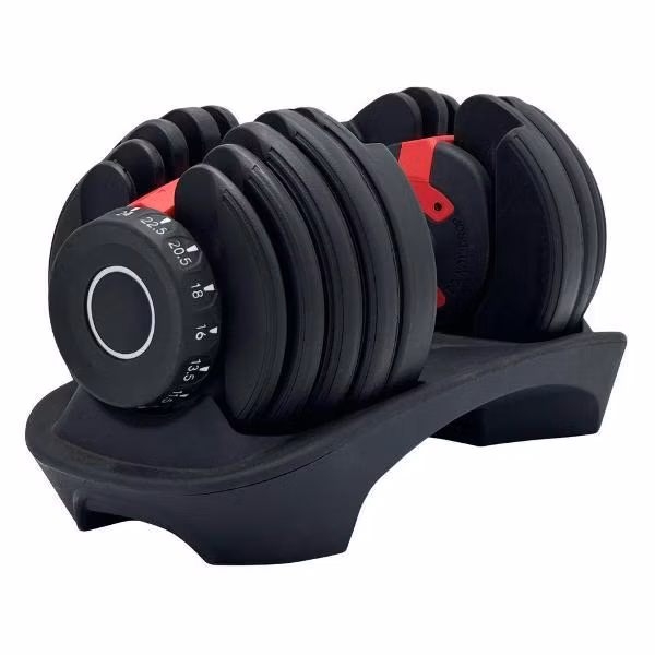 Гантель разборная регулируемая UnixFit 24 кг для силовых тренировок, обрезиненная рукоятка, для фитнеса, 15 уровней регулировки