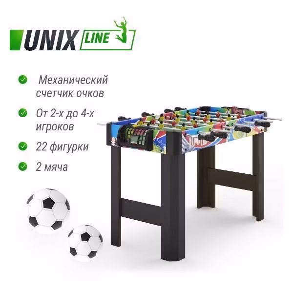 Игровой стол UNIX line Футбол Кикер Мини 101х42 cм, настольная игра для детей и взрослых, большой настольный футбол