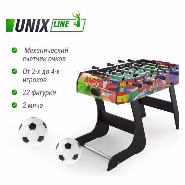 Игровой стол UNIX line Футбол Кикер 122х61 cм складной, настольная игра для детей и взрослых, большой напольный футбол