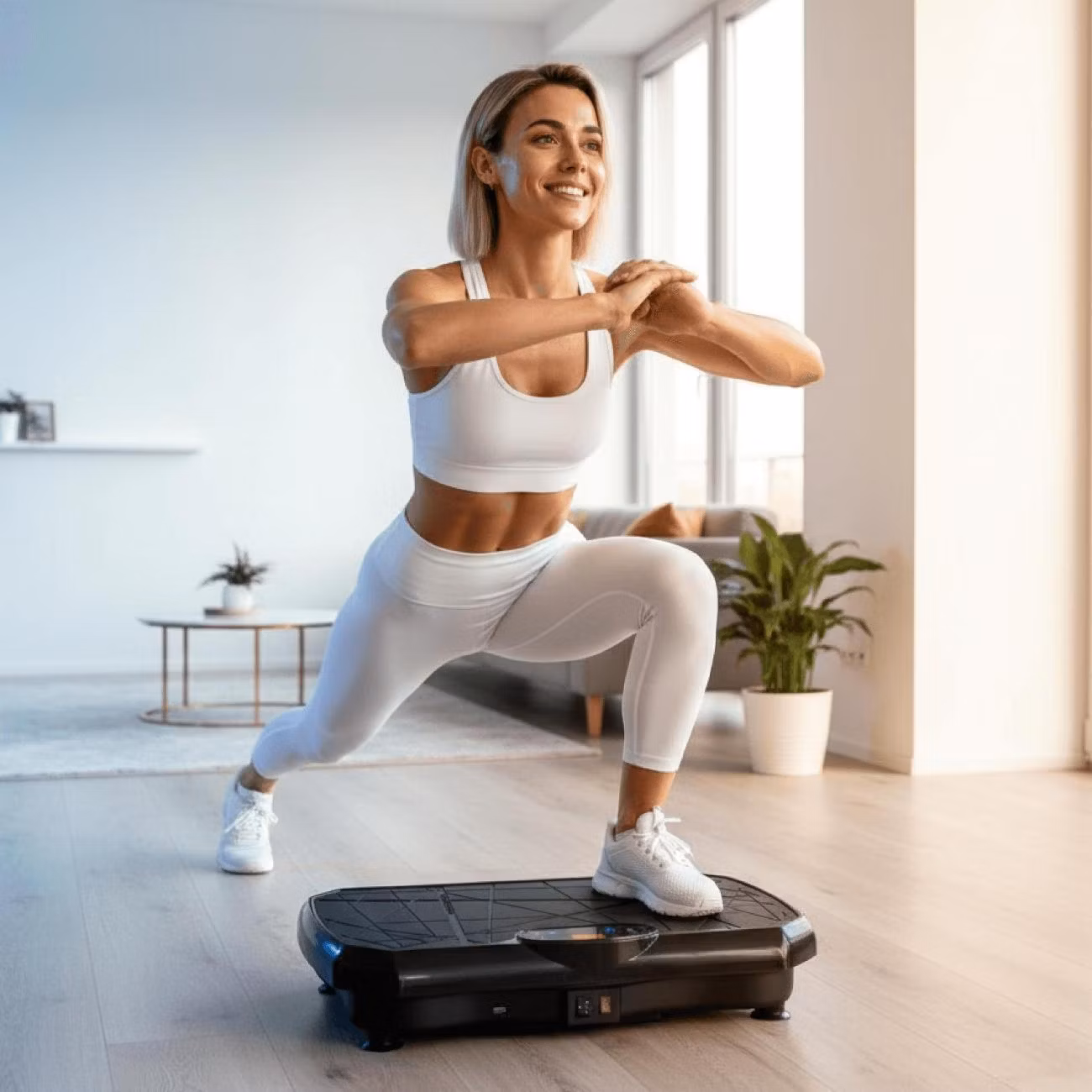 Виброплатформа UnixFit 2D черный вибро тренажер для похудения и пресса, тренажер для фитнеса, для дома, горизонтальные колебания 4-12 Гц