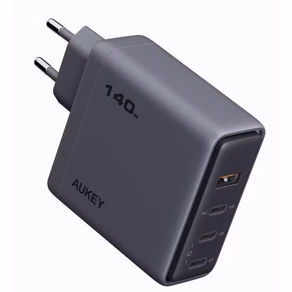 Сетевое зарядное устройство Aukey Comet Mix 140W серое