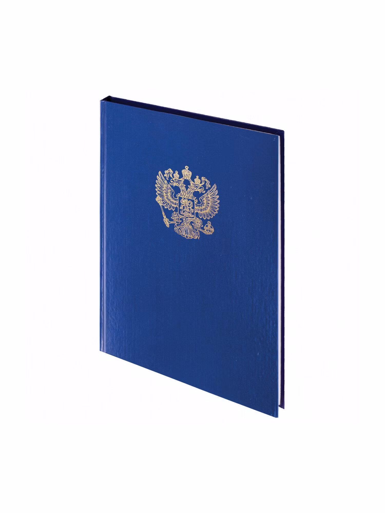 Книга учета 96л, клетка, твердая, бумвинил, офсет, герб, А4 200х290мм, BRAUBERG, синяя, 130141