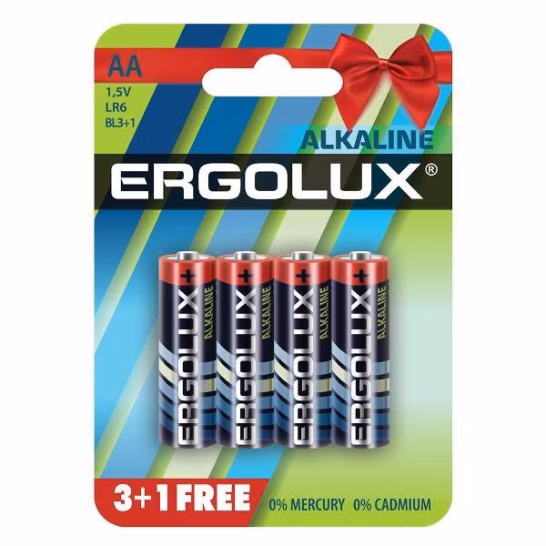 Батарея Ergolux LR6 BL3+1