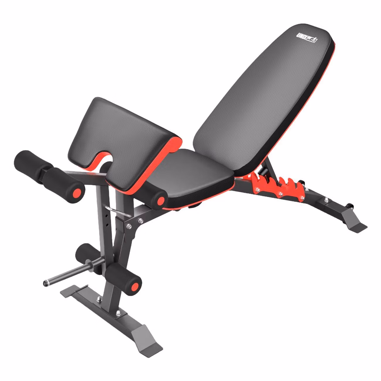 Универсальная силовая спортивная скамья для дома UnixFit 160 регулируемый тренажер для пресса и спины