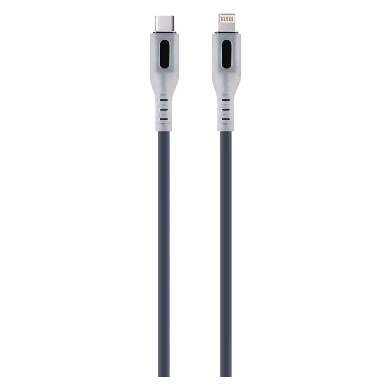 Дата-кабель Red Line pro (Shimmer), Type-C  - Lightning 2A, 27W, 1 метр, liquid silicone,  коннектор с подсветкой, черный