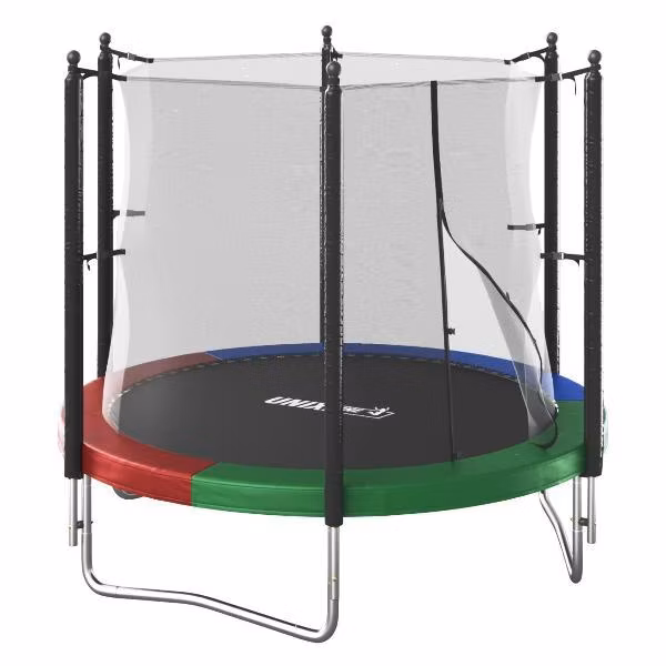 Батут UNIX line Simple 8 ft с внутренней защитной сеткой, общий диаметр 244 см, до 140 кг, большой, детский батут для улицы, цветной