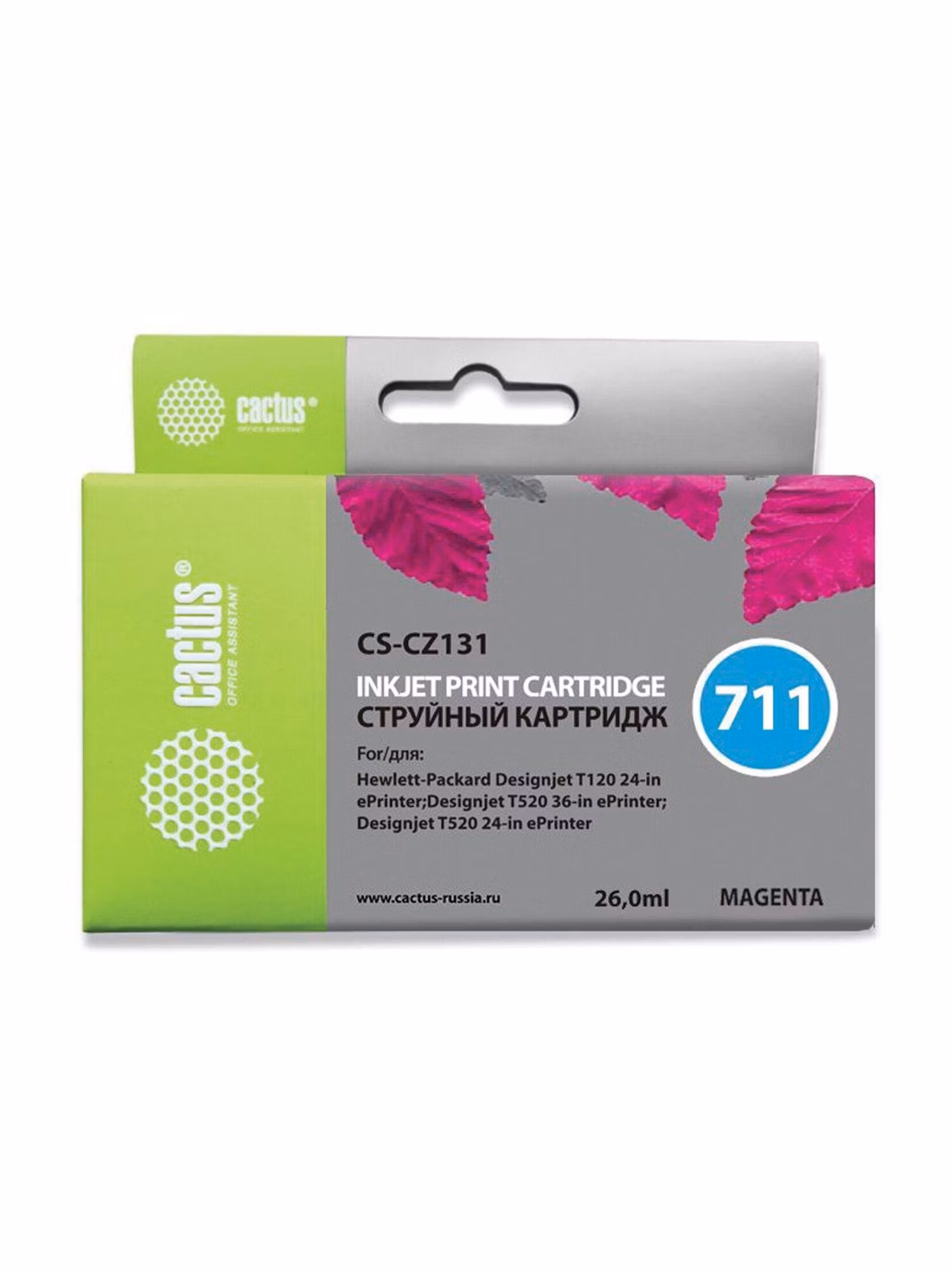 Картридж Cactus Картридж струйный CACTUS CS-CZ131 для HP пурпурн