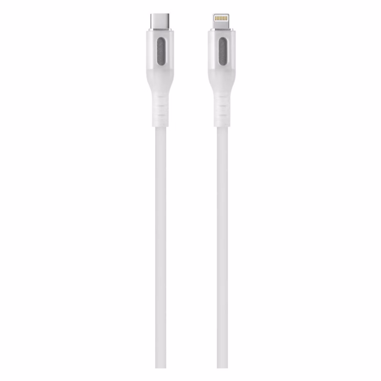 Дата-кабель Red Line pro (Shimmer), Type-C  - Lightning 2A, 27W, 1 метр, liquid silicone,  коннектор с подсветкой, белый